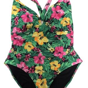 Old Navy Tropical Floral Tie-Back One-Piece Swimsuit